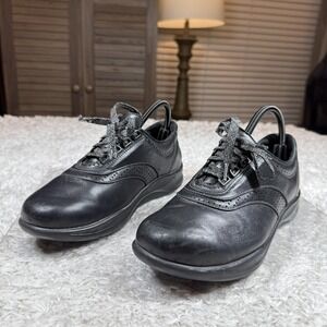 SAS Walk Easy Shoes Womens Size 8.5 M Black Leather Comfort Walking Lace Up Soft